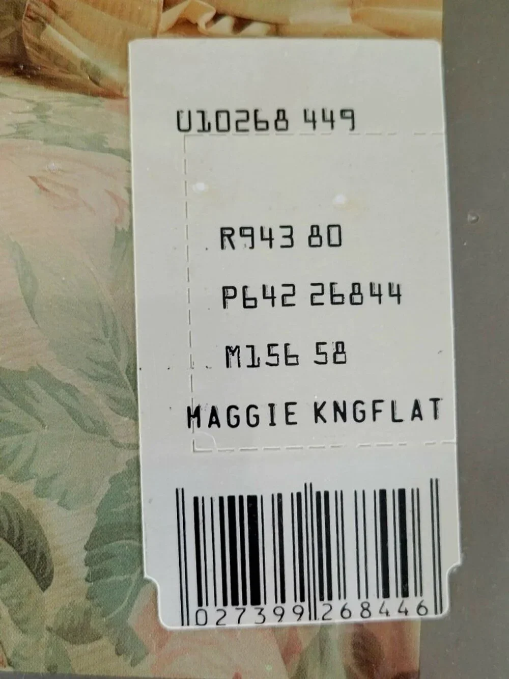 Vintage Martex Maggie’s Rose King Flat Sheet NOS Floral Pink Roses Percale 180TC